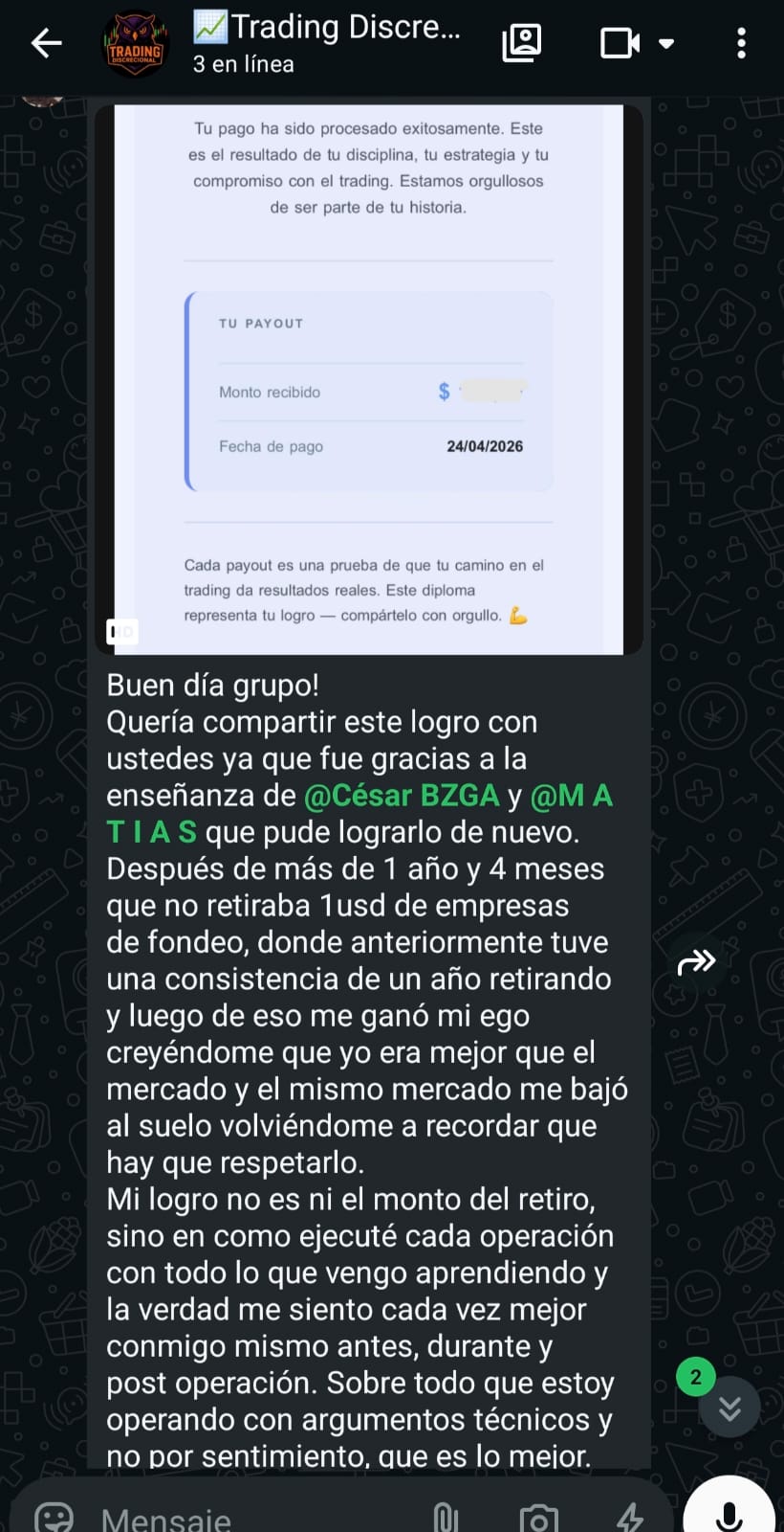 Testimonio de alumno - Trading Discrecional